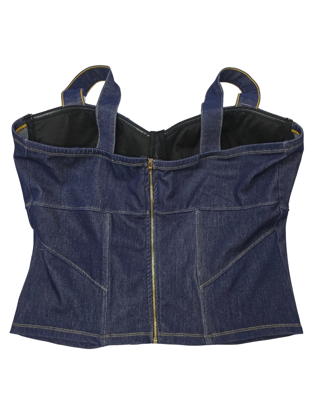 Dark Blue 2X Denim Bustier with Stud Detail 3642-CR - Picture 3 of 13